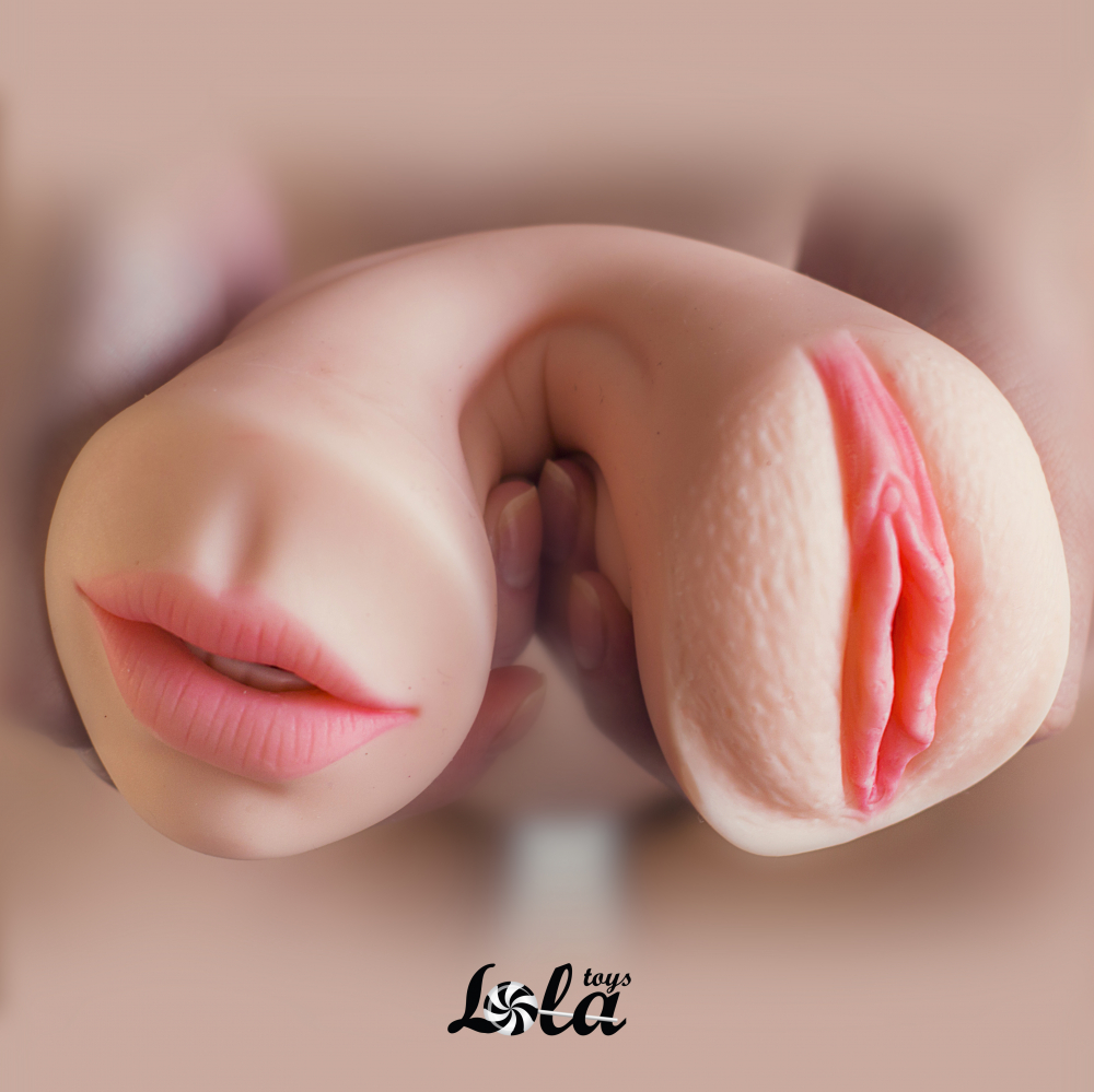 Двойной мастурбатор: вагина и рот 18 см Satisfaction
