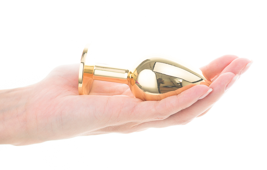 Анальная пробка Golden Jewelry Plug с красным кристаллом (большая)