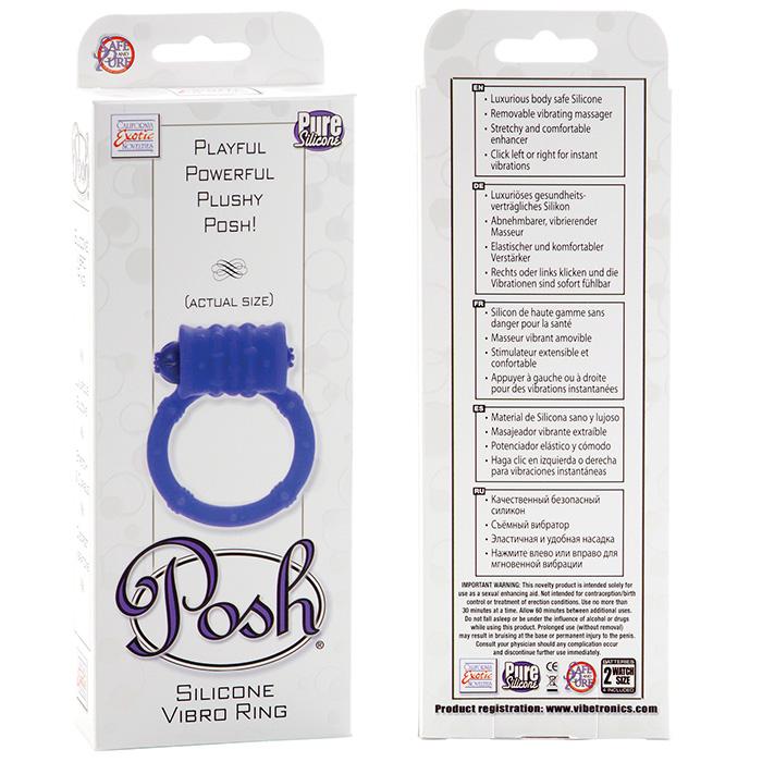 Эрекционное кольцо Posh Silicone Vibro Rings с вибрацией фиолетовое