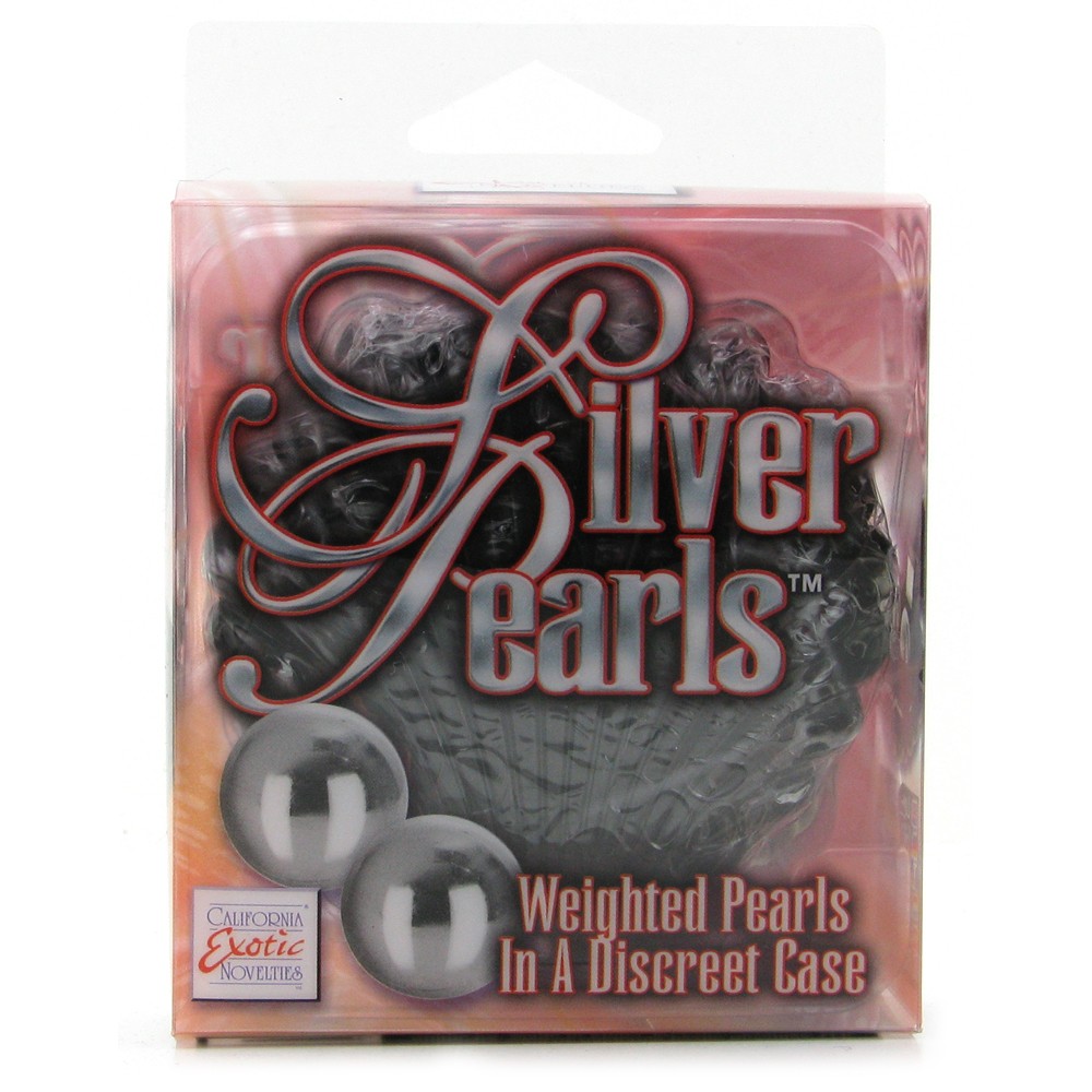 Черная раковина с жемчужинами "Silver pearls"