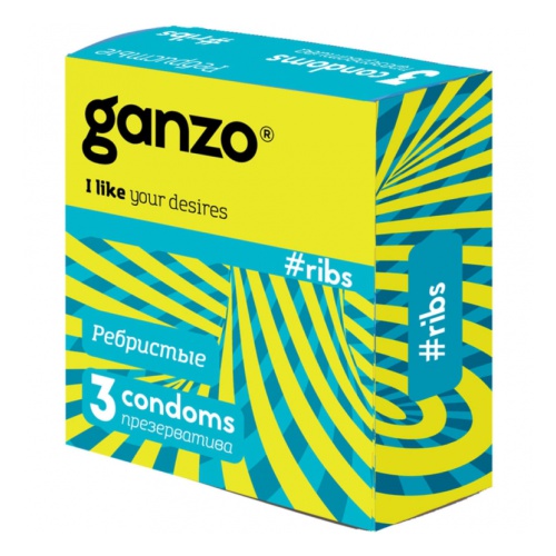 Презервативы ребристые "GANZO" RIBS 3 шт