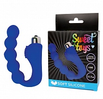 Вибромассажер анальный L 115 мм D 24 мм, цвет синий Sweet toys