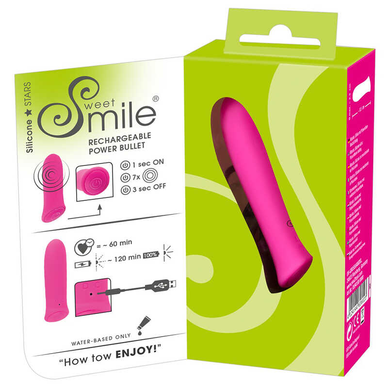 Вибромассажер Sweet Smile Rechargeable Power, розовый