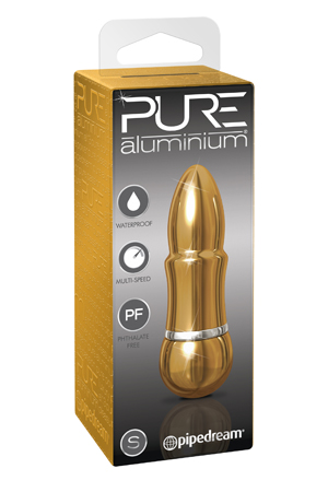Вибромассажер PURE ALUMINIUM - GOLD SMALL рельефный золотистый