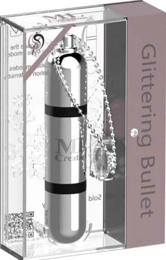 Минивибратор на цепочке с кольцом Glittering Bullet