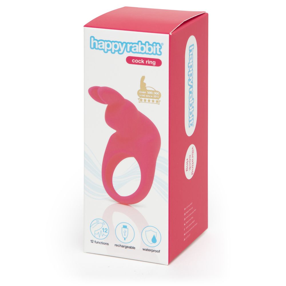 Эрекционное кольцо Happy Rabbit с вибрацией, розовое