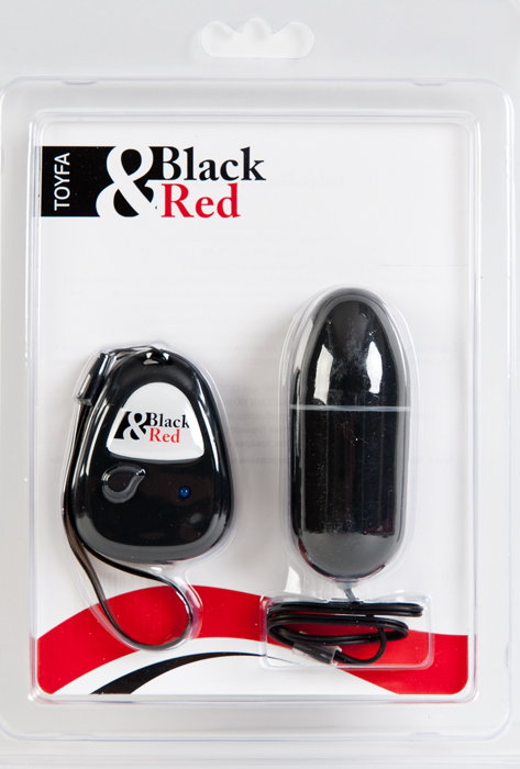 Виброяйцо 8 см с пультом ДУ черное TOYFA Black&Red