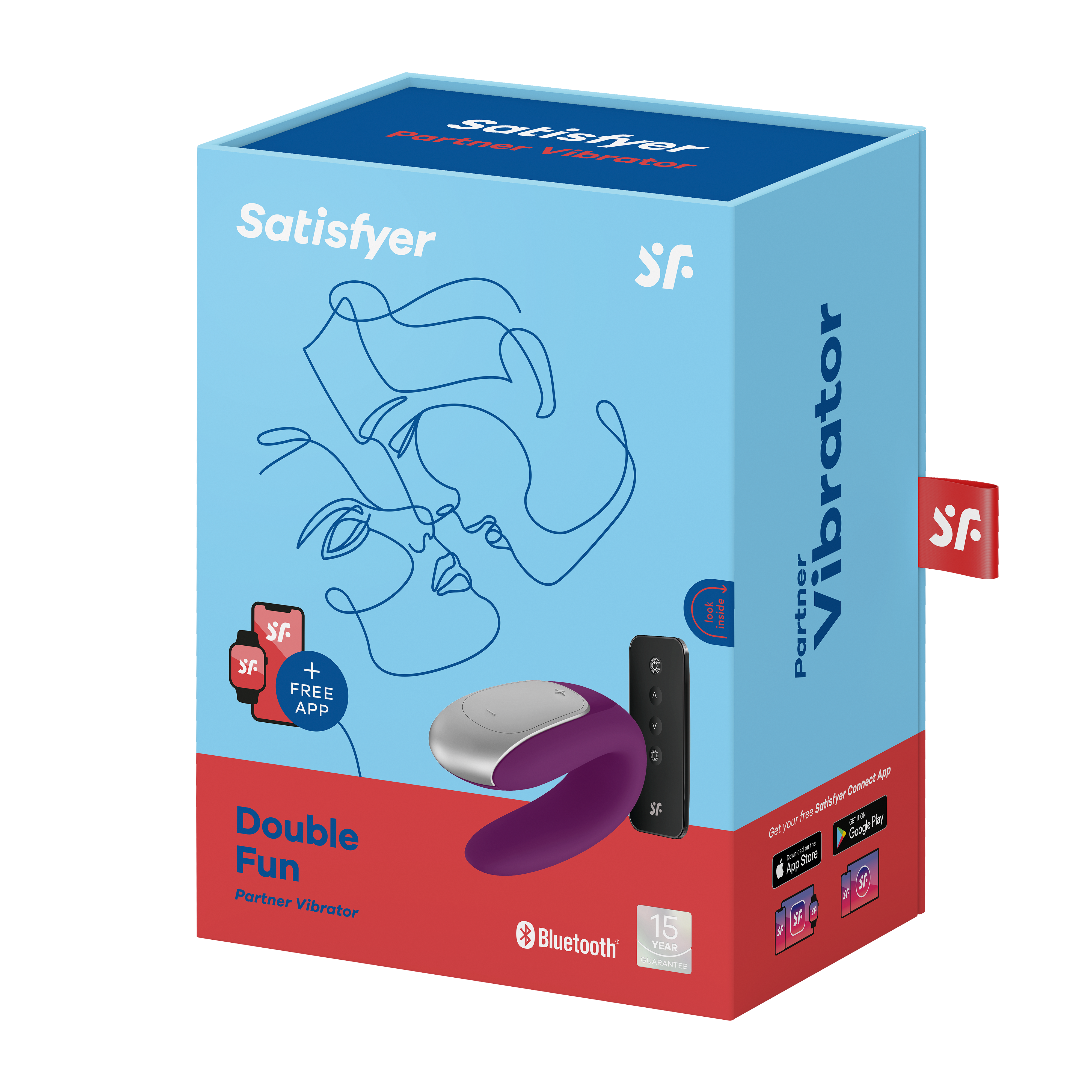 Вибратор для пар Satisfyer Double Fun с возможностью управления через пульт и приложение