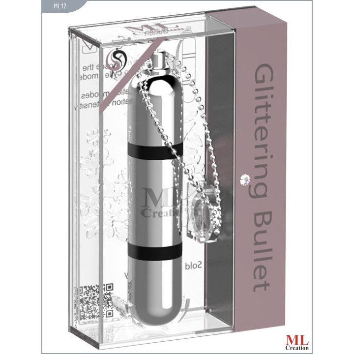 Мини-вибратор на цепочке «Glittering Bullet» 9 см