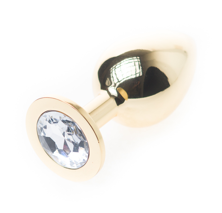 Анальная пробка Golden Jewelry Plug с бесцветным стразом (большая)