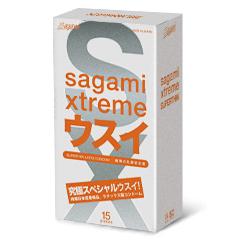 Латексные ультратонкие презервативы Sagami Xtreme, 15шт в пачке