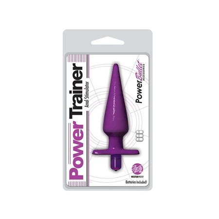 Анальная пробка Power Trainer Purple с вибрацией фиолетовая