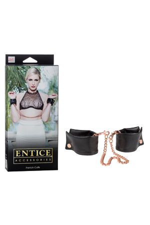 Наручники мягкие Entice French Cuffs с цепью черные