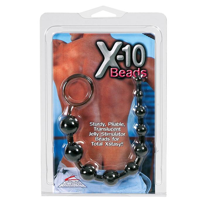 Анальная цепочка X-10 BEADS черная