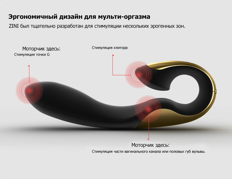 Вибромассажер ZINI ROAE черный с золотом