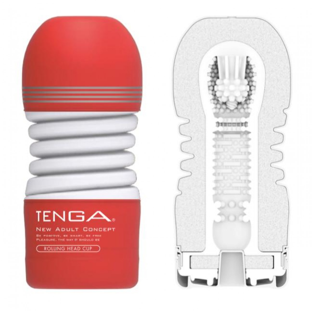 Мастурбатор с вращающейся головкой Tenga Rolling Head Cup красный