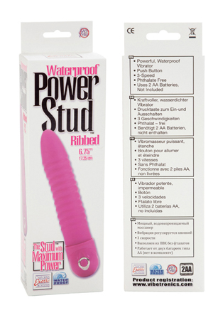 Вибромассажер Power Stud Ribbed Vibes 6,75" розовый