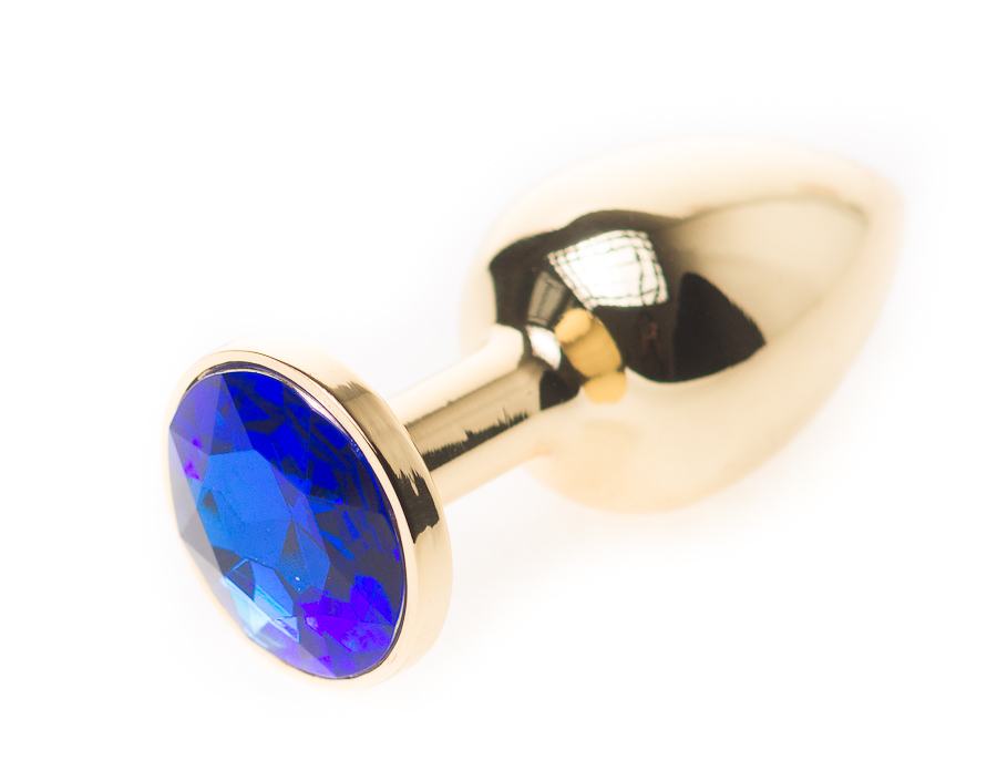 Анальная пробка Golden Jewelry Plug с синим кристаллом (маленькая)