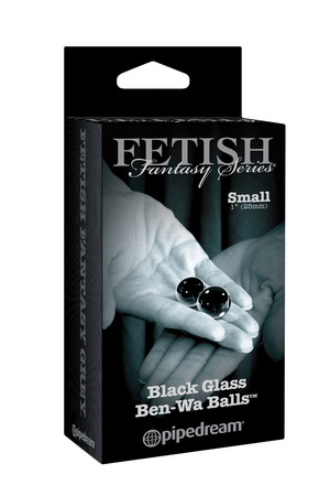 Вагинальные шарики Small Black Glass Ben-Wa Balls из стекла черные