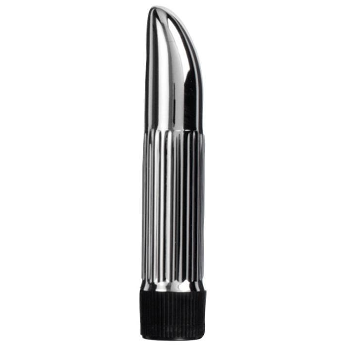 Миниатюрный серебристый вибратор ladyfinger - 13 см
