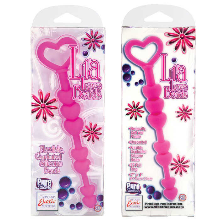 Анальная цепочка из силикона Lia Love Beads, розовая