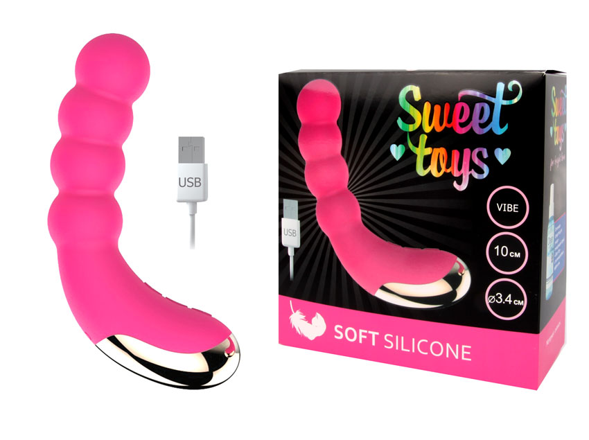Вибратор 10 режимов вибрации, цвет ярко-розовый Sweet toys