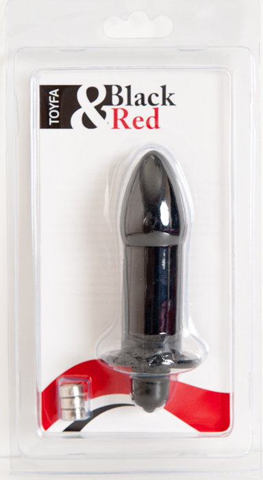 Вибровтулка 9 см черная ToyFa Black&Red
