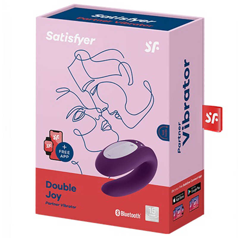 Вибратор для пар Satisfyer Double Joy с возможностью управления через приложение фиолетовый