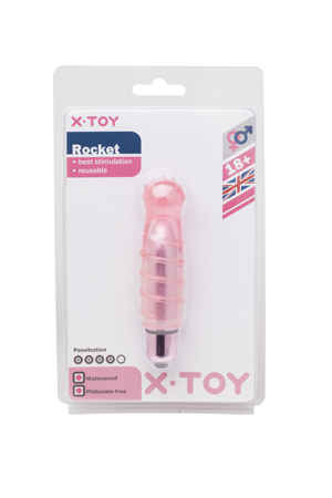 Вибро-пуля с насадкой Rocket розовая