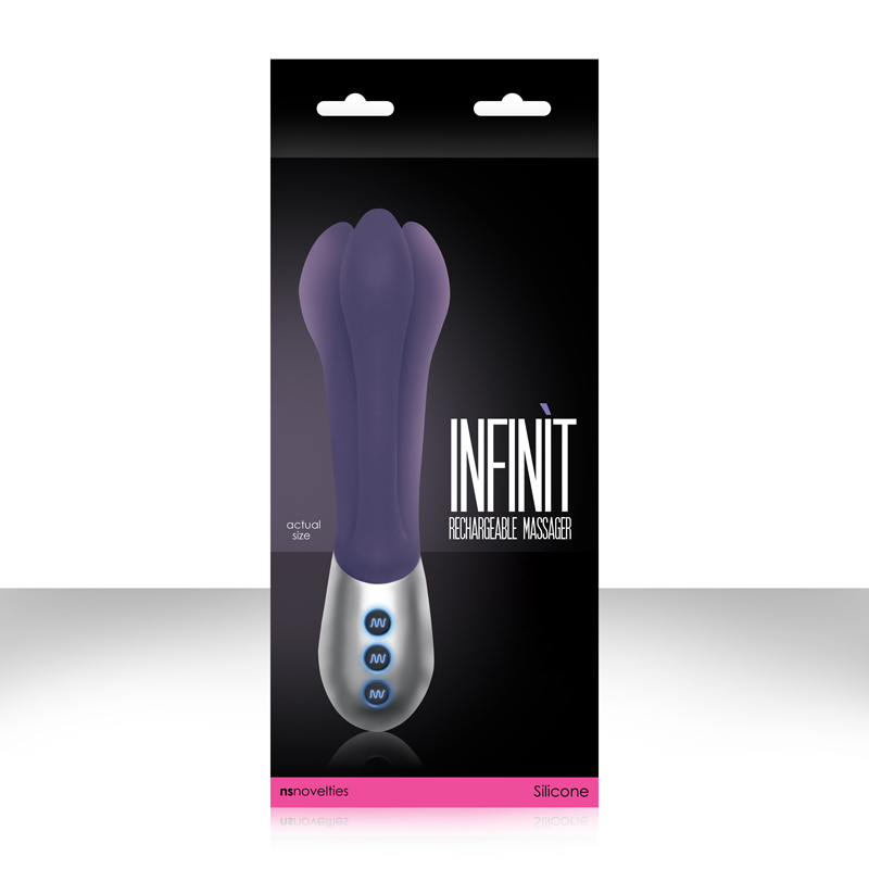 Супер вибратор гнущийся 3 вибратора, INFINIT фиолет