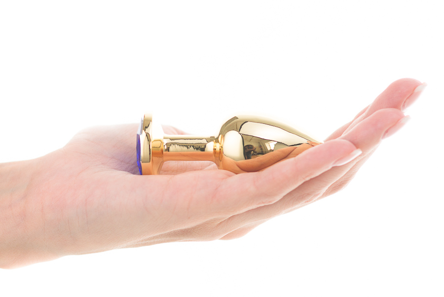 Анальная пробка Golden Jewelry Plug с синим кристаллом (маленькая)