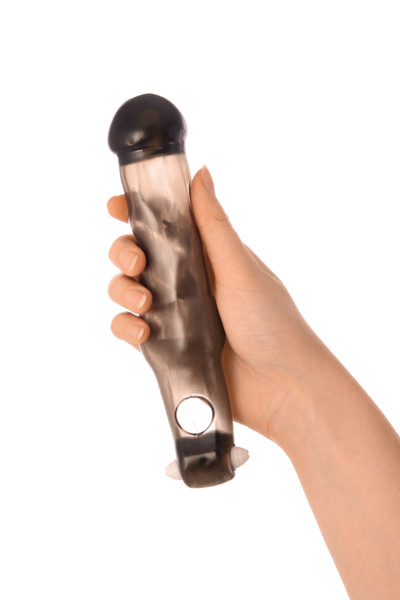 Насадка Toyfa XLover, черная прозрачная 19,4 см