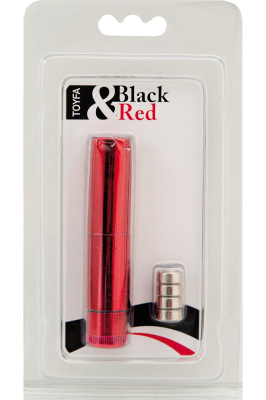 Вибратор "помада" 9 см красная TOYFA Black&Red
