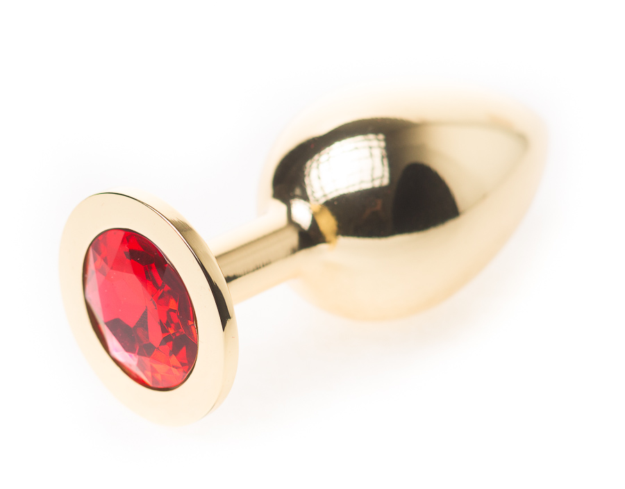 Анальная пробка Golden Jewelry Plug с красным кристаллом (большая)