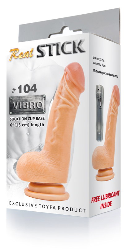 Вибратор RealStick #104 телесный, 7 режимов вибрации, 15 см