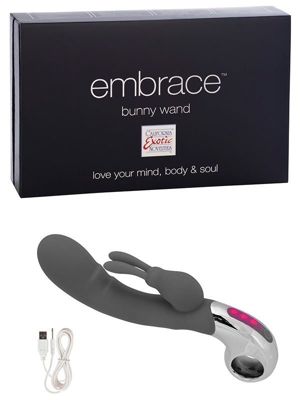 Вибромассажер Хай-Тек Embrace Bunny Wand – серый