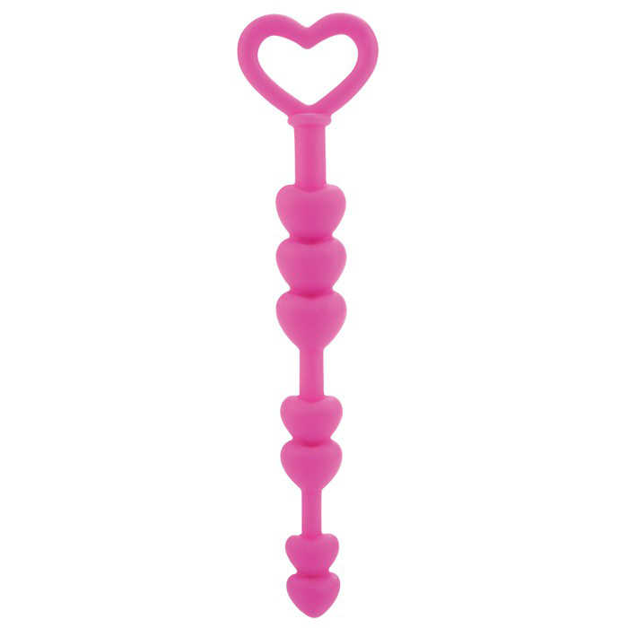 Анальная цепочка из силикона Lia Love Beads, розовая
