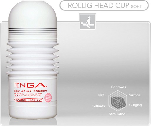 Мастурбатор "TENGA Rolling Head Cup white" позиция партнерши сверху