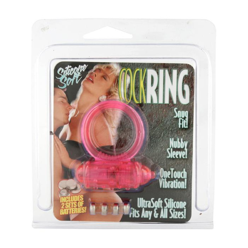 Виброкольцо VIBRATING COCKRING SILICONE PINK