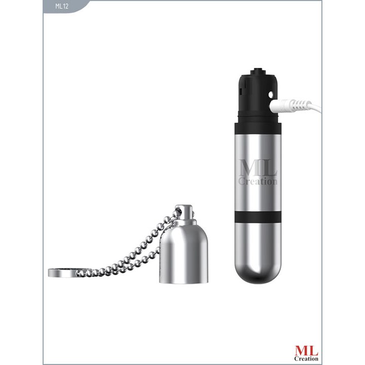 Мини-вибратор на цепочке «Glittering Bullet» 9 см