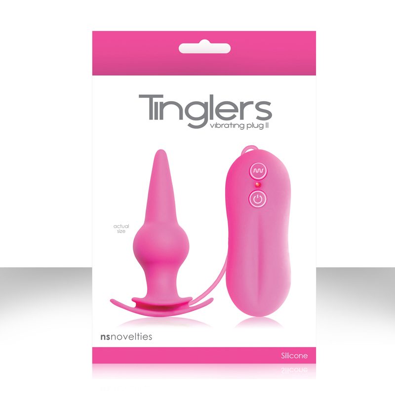 Анальная пробка Tinglers - Plug II с вибрацией розовая
