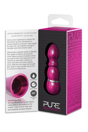 Вибромассажер PURE ALUMINIUM - PINK SMALL рельефный розовый
