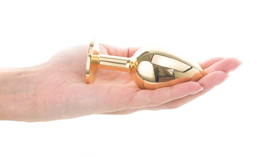 Анальная пробка Golden Jewelry Plug с бесцветным стразом (большая)