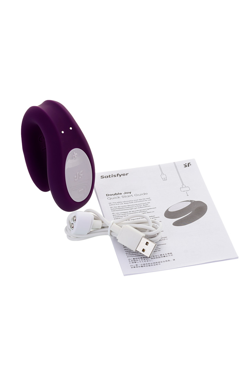 Вибратор для пар Satisfyer Double Joy с возможностью управления через приложение фиолетовый