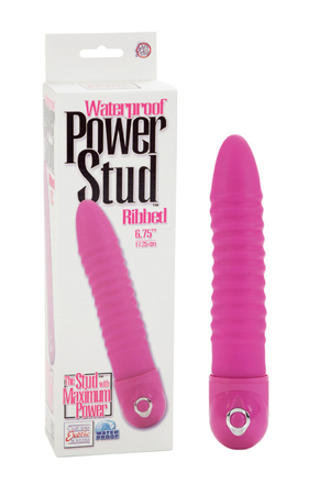 Вибромассажер Power Stud Ribbed Vibes 6,75" розовый