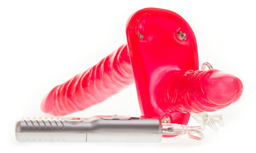 Страпон гелевый "Bad Kitty Vibr. Strap-On Duo"