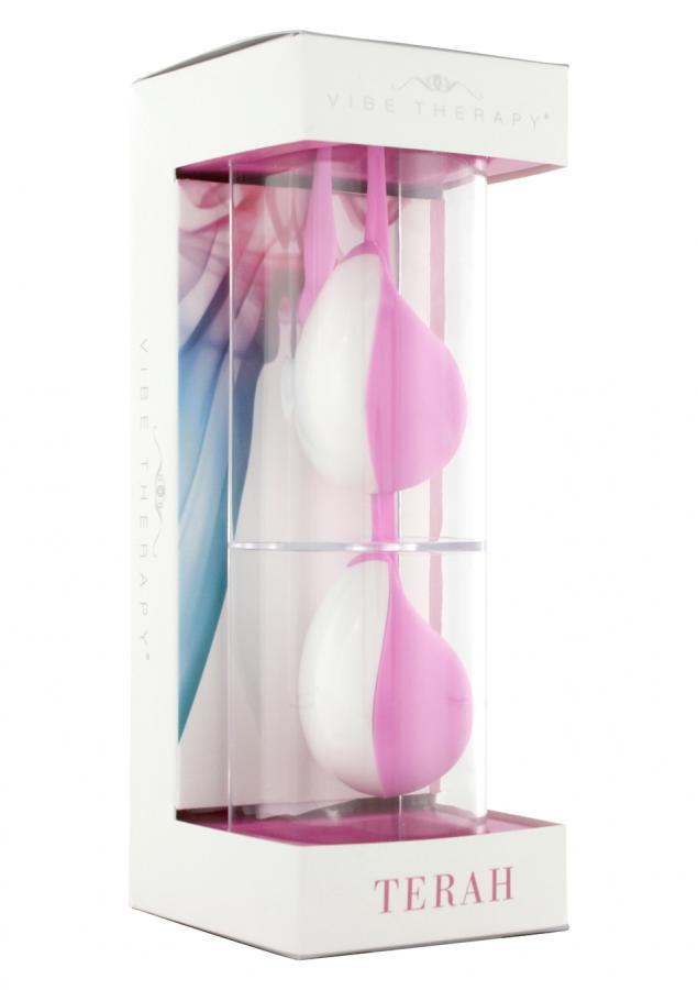 Силиконовые шарики Vibe Therapy Terah White/Pink 3,3 см
