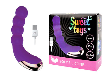 Вибратор 10 режимов вибрации, цвет фиолет Sweet toys
