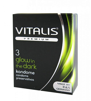 Презервативы светящиеся в темноте VITALIS 3 шт