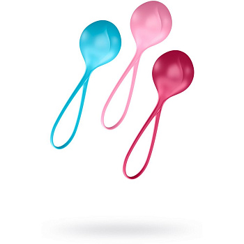 Одинарные вагинальные шарики «Balls C03 Single» на силиконовой сцепке, цвет мульти, Satisfyer SATB